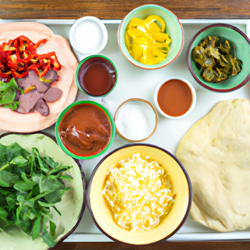 Fresh ingredients for making a homemade Dutch oven pizza.